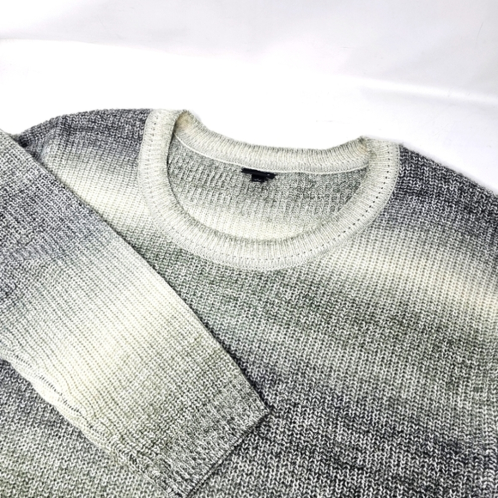 Torrid Womens Knit Sweater Crew Neck Over Sized Long Size 2 Gray Gradient Design